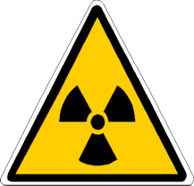 panneau d'avertissement de mati&egrave;re radioactive